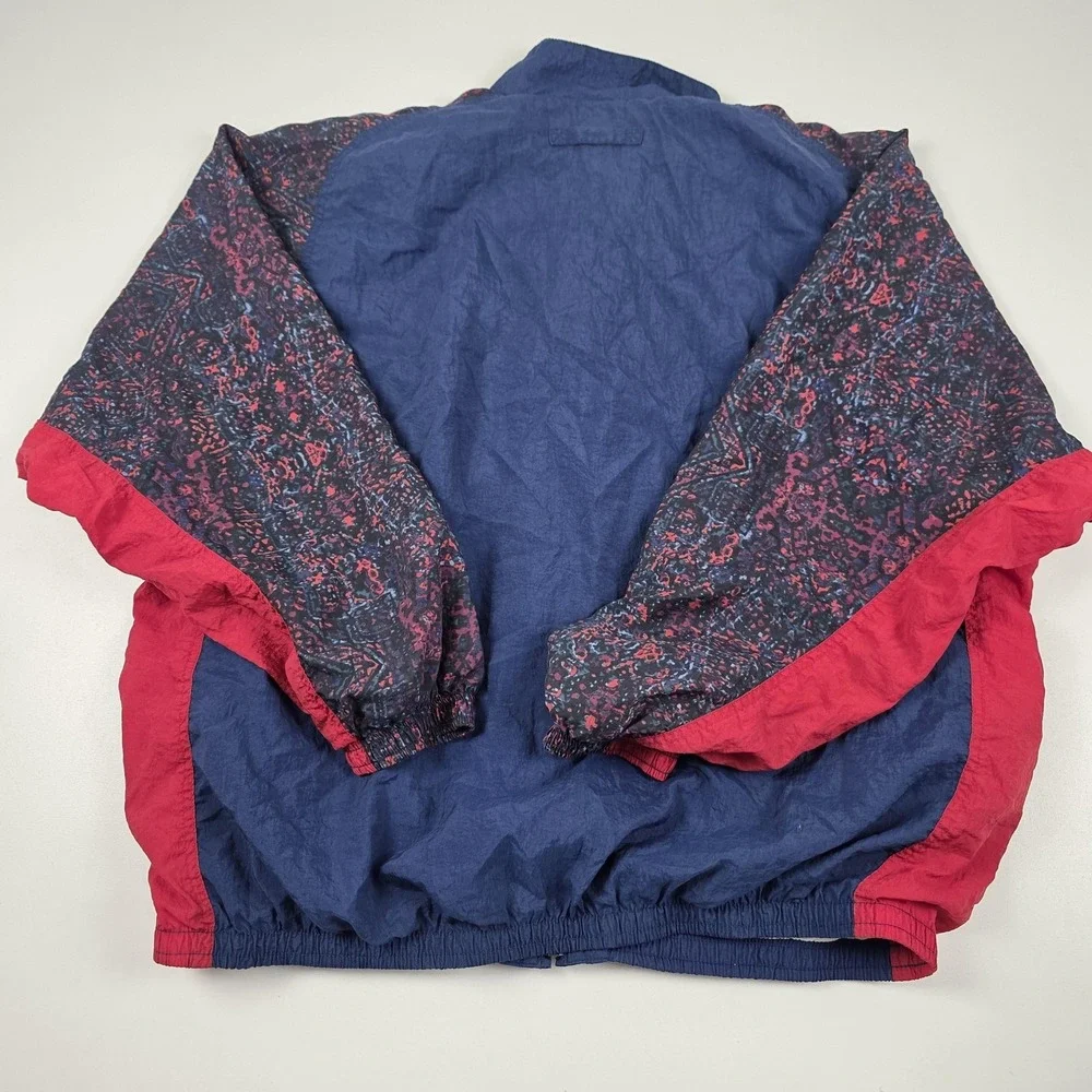 VTG 90s Nike Jacket Mens XL Blue Red Full Zip Colorblock Windbreaker Retro